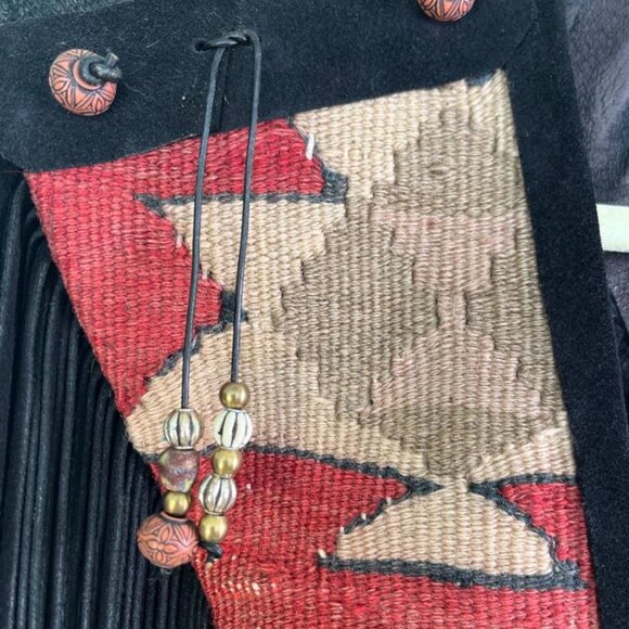 Vintage 1990s S.Hyde For Signature Rugs Of Dallas Wearable Art Suede Leather - Picture 5 of 16